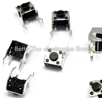 100PCS/LOT 6 * 6 * 5MM touch switch with stand two feet of horizontal button switch
100PCS/LOT 6 * 6 * 5MM touch switch with stand two feet of horizontal button switch