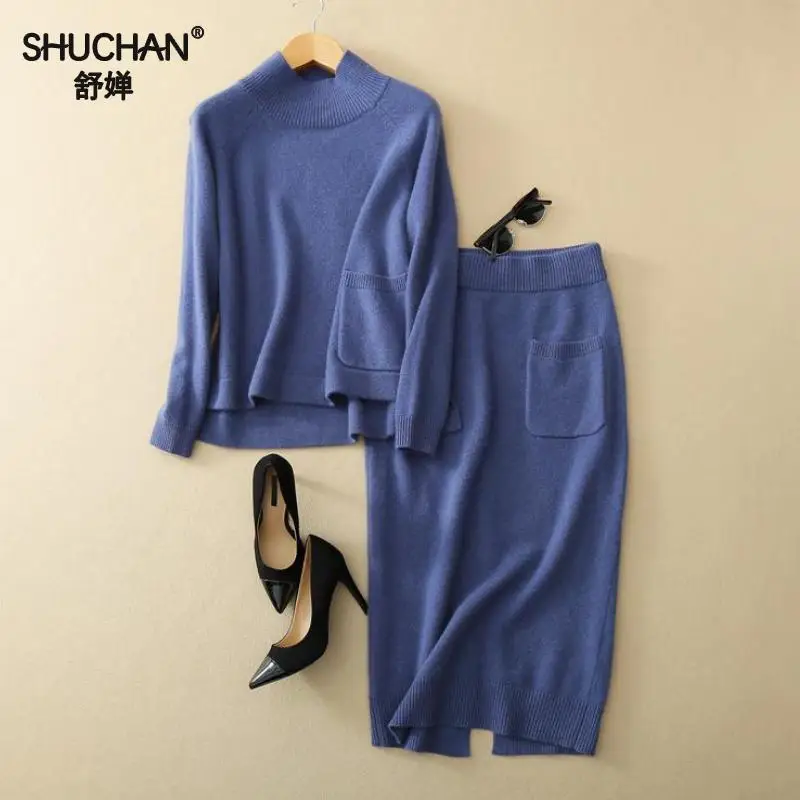 SHUCHAN Warm Women Cashmere Knitted Suit With Long Sleeves 2017 Winter New Arrival Cashmere Knitted Suit Elegant Fashion b307-3
SHUCHAN Warm Women Cashmere Knitted Suit With Long Sleeves 2017 Winter New Arrival Cashmere Knitted Suit Elegant Fashion b307-3