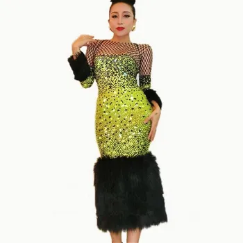 Sparkly Rhinestones Long Dress Perspective Outfit Sexy Female Singer Stage Evening Luxurious Dresses Women Birthday Party Wear
Sparkly Rhinestones Long Dress Perspective Outfit Sexy Female Singer Stage Evening Luxurious Dresses Women Birthday Party Wear