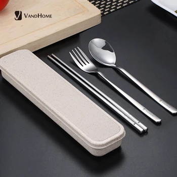 VandHome Korean Portable Tableware Set For Kids Travel Camping Cutlery Dinnerware Set With Box 304 Stainless Steel Dinner Set
VandHome Korean Portable Tableware Set For Kids Travel Camping Cutlery Dinnerware Set With Box 304 Stainless Steel Dinner Set