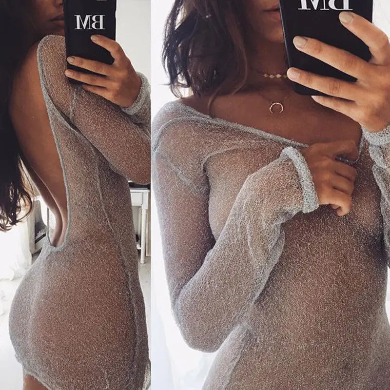 2018 Summer Autumn Sexy Women Backless Blink See-through Mini Dress Long Sleeve Sequins Party Evening Clubwear Dresses Vestido
2018 Summer Autumn Sexy Women Backless Blink See-through Mini Dress Long Sleeve Sequins Party Evening Clubwear Dresses Vestido