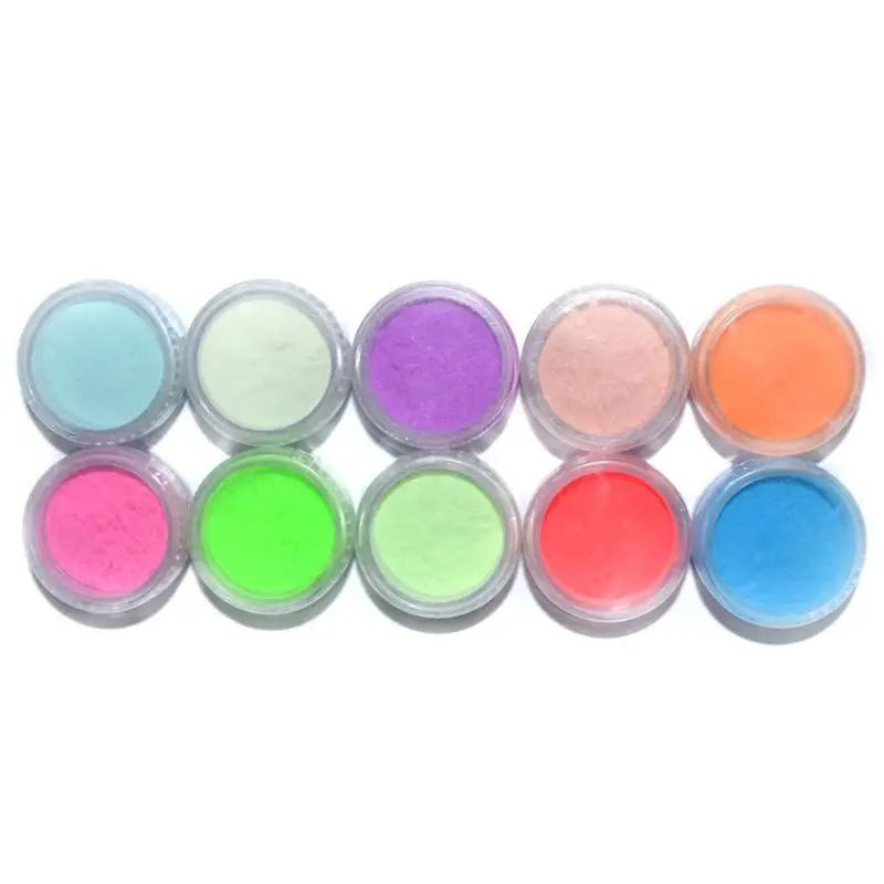 

1 Box 2g 10 Colors Neon Phosphor Ultrafine Night Glow Fluorescent Glitter Nail Art DIY Powder Dust Luminous Pigment Manicure Hot