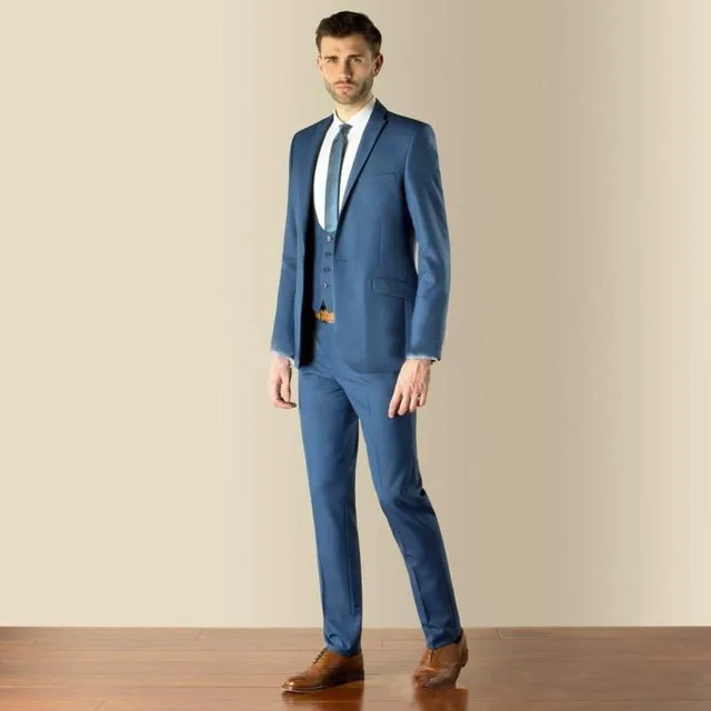 2018 Slim Fit Men Suits Blue Groom Tuxedos Best Man Peak Lapel Groomsman Men Wedding Suits Bridegroom (Jacket+Pants+Vest+Tie)
2018 Slim Fit Men Suits Blue Groom Tuxedos Best Man Peak Lapel Groomsman Men Wedding Suits Bridegroom (Jacket+Pants+Vest+Tie)