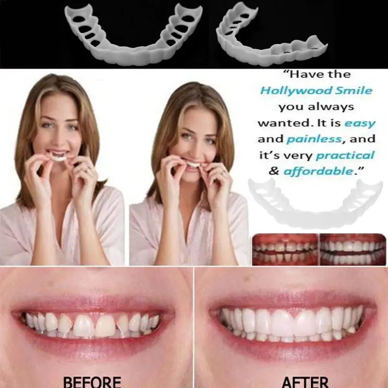 1Set Comfortable Fake Tooth Cover Natural Cosmetic Snap On Silicone Perfect Smile Veneers Teeth Upper Beauty Dental Material
1Set Comfortable Fake Tooth Cover Natural Cosmetic Snap On Silicone Perfect Smile Veneers Teeth Upper Beauty Dental Material