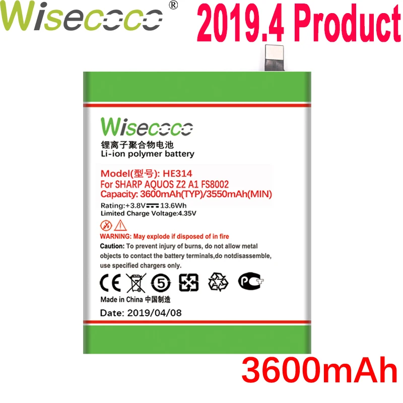 WISECOCO 3600mAh HE314 Battery For SHARP AQUOS Z2 A1 FS8002 Phone In Stock Latest Production High Quality Battery+Tracking Code
WISECOCO 3600mAh HE314 Battery For SHARP AQUOS Z2 A1 FS8002 Phone In Stock Latest Production High Quality Battery+Tracking Code