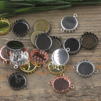 Inner:15mm 40pcs/bag 2 Loops Crown Round Copper with Bronze/Gold/Silver/Black Color Blank Pendant Trays Base Setting Cabochons
Inner:15mm 40pcs/bag 2 Loops Crown Round Copper with Bronze/Gold/Silver/Black Color Blank Pendant Trays Base Setting Cabochons