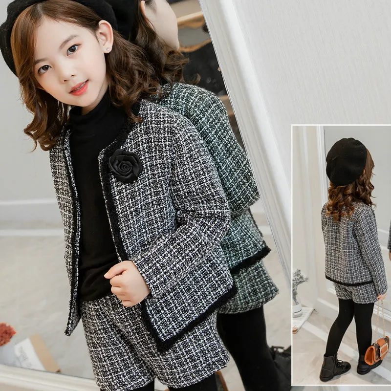 Baby Girls Elegant Clothing Suit Black Lattice New 2019 Autumn Winter Kids Girls Pants Shorts 2 PCS Clothes Sets 2-8 Y CLS252
Baby Girls Elegant Clothing Suit Black Lattice New 2019 Autumn Winter Kids Girls Pants Shorts 2 PCS Clothes Sets 2-8 Y CLS252