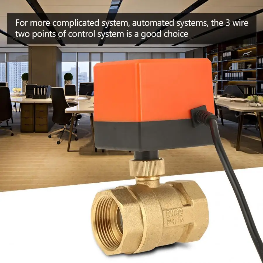 Water Controlling Valve 2-Way 3-Wire AC 220V Motorized Ball Valve 2-Point Brass Electrical Valve Controller G1-1/4 DN32
Water Controlling Valve 2-Way 3-Wire AC 220V Motorized Ball Valve 2-Point Brass Electrical Valve Controller G1-1/4 DN32