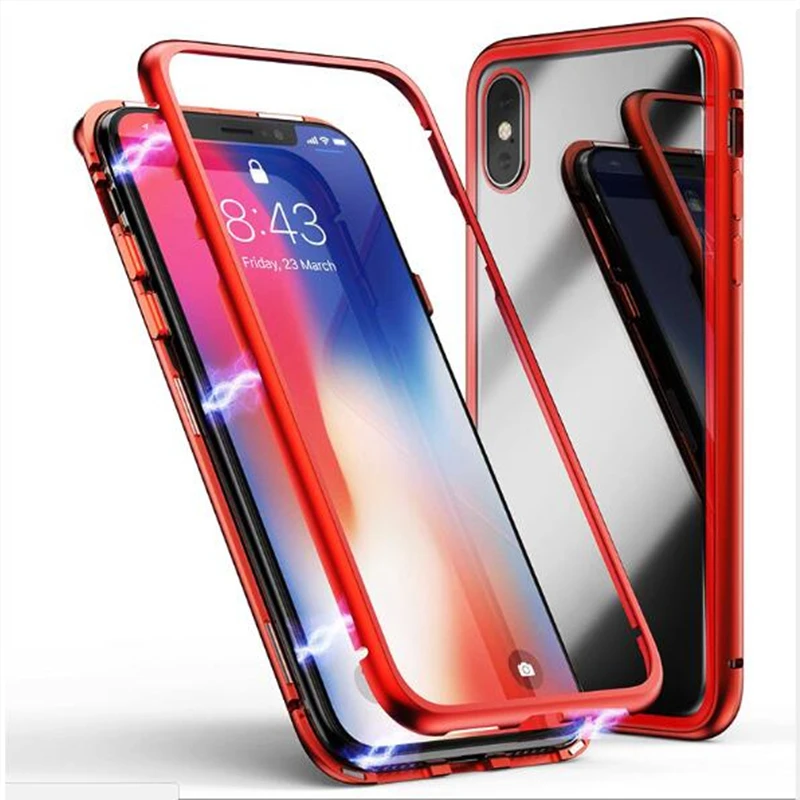 HOTR Magnetic Absorption Tempered glass Back Case for iphone xs max With Metal Bumper for iphone 6 6s 7 8 9 plus X XS XR 5 5s SE
HOTR Magnetic Absorption Tempered glass Back Case for iphone xs max With Metal Bumper for iphone 6 6s 7 8 9 plus X XS XR 5 5s SE