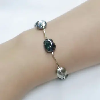 11-12mm Real Tahitian Keshi Pearl Bracelet 14k Yellow Gold 7.87" Magnetic Clasp
11-12mm Real Tahitian Keshi Pearl Bracelet 14k Yellow Gold 7.87" Magnetic Clasp