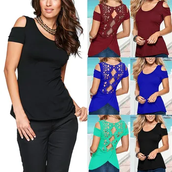 Women Off Shoulder Tops Hollow Out Back Round Neck Slim Fit Pullover Tops for Summer BMF88
Women Off Shoulder Tops Hollow Out Back Round Neck Slim Fit Pullover Tops for Summer BMF88