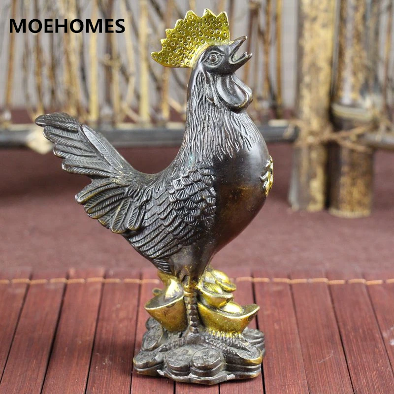 MOEHOMES Chinese copper handicrafts fengshui yuanbao wealth chicken statue family decoration metal handicraft
MOEHOMES Chinese copper handicrafts fengshui yuanbao wealth chicken statue family decoration metal handicraft