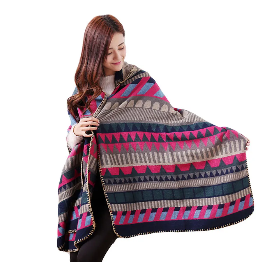 Fall/Winter Shawls Casual Womens Bopp Pattern Cape Woolen Poncho Jacket Lady Winter Warm Hooded Cloak Coat
Fall/Winter Shawls Casual Womens Bopp Pattern Cape Woolen Poncho Jacket Lady Winter Warm Hooded Cloak Coat