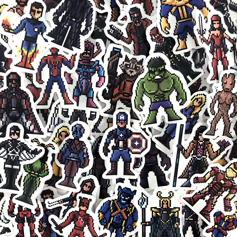 64pcs mini marvel stickers pack Pixel kids stickers laptop Car guitar luggage skateboard bicycle waterproof Cute Funny sticker
64pcs mini marvel stickers pack Pixel kids stickers laptop Car guitar luggage skateboard bicycle waterproof Cute Funny sticker