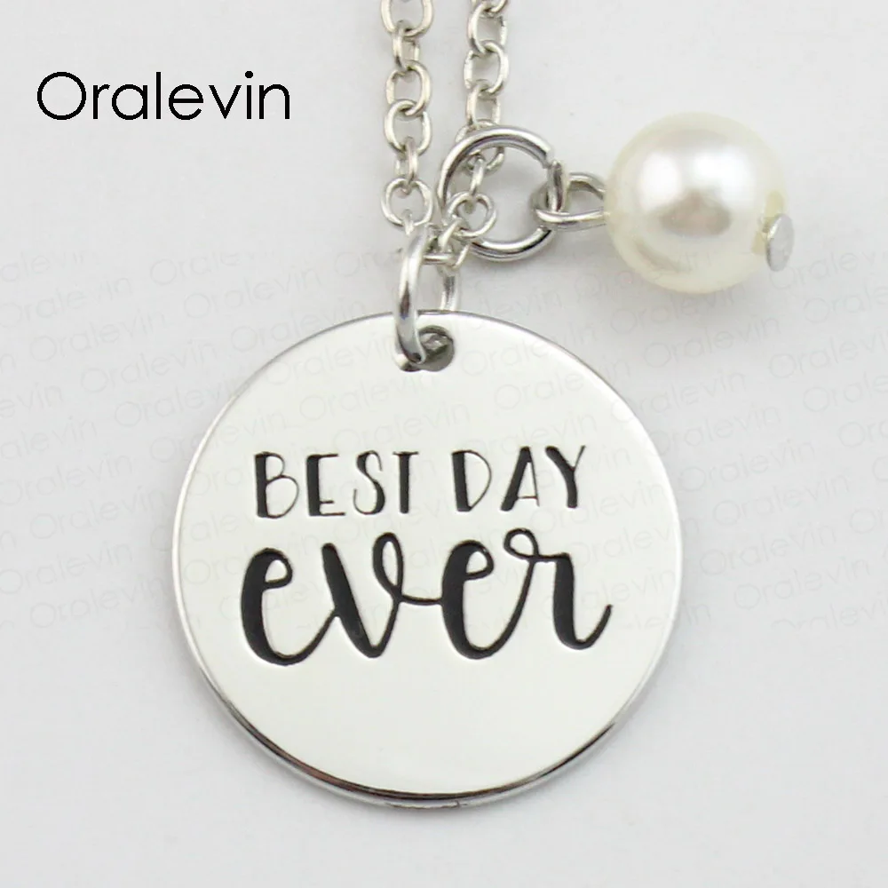 BEST DAY EVER Inspirational Hand Stamped Engraved Accessories Pendant Necklace for women gift fashion Jewelry,10Pcs/Lot, #LN728
BEST DAY EVER Inspirational Hand Stamped Engraved Accessories Pendant Necklace for women gift fashion Jewelry,10Pcs/Lot, #LN728