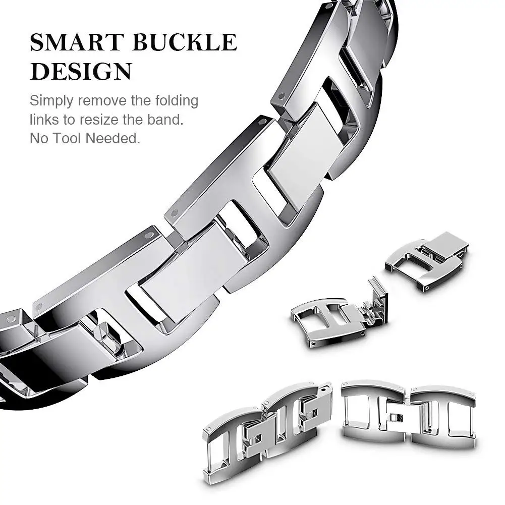 Apple Watch Bling Diamond Band 38Mm 40Mm 42Mm 44Mm Luxury Stainless Steel Link Strap For Iwatch Series 3 2 1