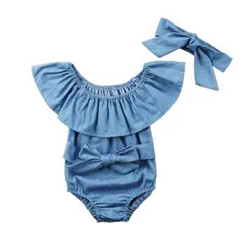 Summer Newborn Baby Girls Denim Rompers Set Sleeveless Jumpsuit With Headband 0-24M
Summer Newborn Baby Girls Denim Rompers Set Sleeveless Jumpsuit With Headband 0-24M