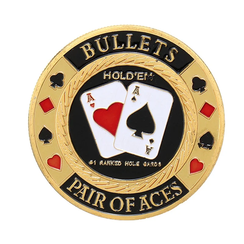 Metal Poker Chip Guard Card Protector Coin Pair Of Aces Gold Plated With Round Plastic Case Metal Craft Poker Chips Poker Game
Metal Poker Chip Guard Card Protector Coin Pair Of Aces Gold Plated With Round Plastic Case Metal Craft Poker Chips Poker Game