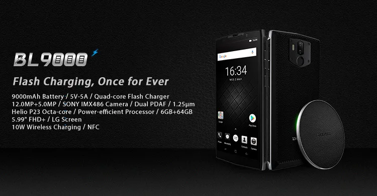 DOOGEE BL9000 6GB RAM 64GB ROM MTK6763 2.0GHz Octa Core 5.99 Inch IPS FHD Screen Dual Camera Android 8.1 4G LTE Smartphone