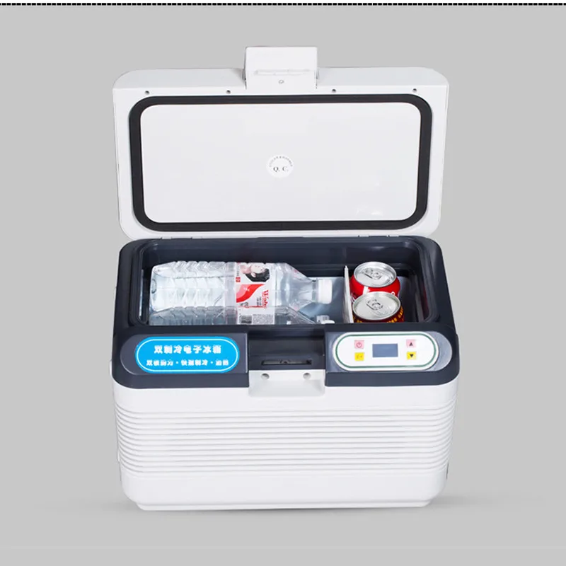 

12V/220V 12L Double Refrigeration Car Refrigerator Mini Household Refrigerator Thermostat Can Be Refrigerated Display of Insulin