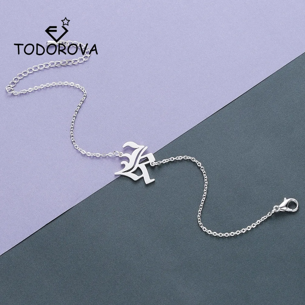 Todorova Simple Capital Initial Alphabet Bracelet Personalized Old English Letter Charm Bracelet Gifts for Men Name Jewelry
Todorova Simple Capital Initial Alphabet Bracelet Personalized Old English Letter Charm Bracelet Gifts for Men Name Jewelry