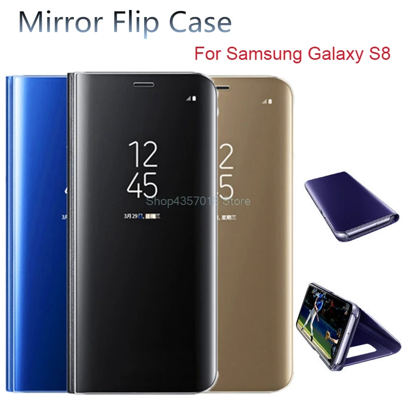 Роскошный зеркальный флип чехол с окошком для Samsung Galaxy S8 G950F G950FD SAMSUNG S 8|Бамперы| |