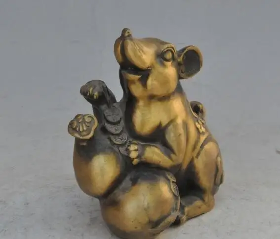 S02612 6"Chinese FengShui Bronze Zodiac Mouse Rat Mice Wealth Coin Gourd lucky Statue (B0413)
S02612 6"Chinese FengShui Bronze Zodiac Mouse Rat Mice Wealth Coin Gourd lucky Statue (B0413)