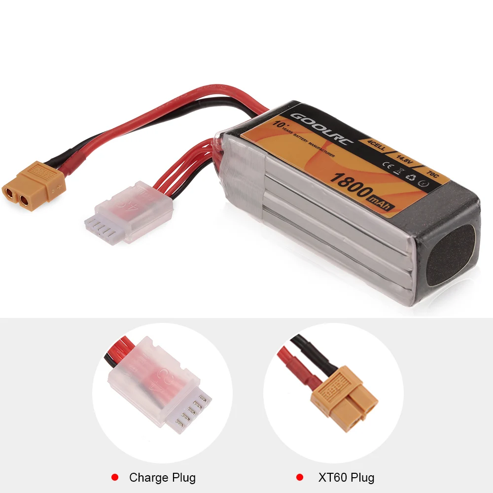 GoolRC Drone 4S 14.8V 1800mAh 70C XT60 Lipo Battery for Emax Nighthawk 250 FPV Racing Dron RC Car Boat RC Helicopter
GoolRC Drone 4S 14.8V 1800mAh 70C XT60 Lipo Battery for Emax Nighthawk 250 FPV Racing Dron RC Car Boat RC Helicopter