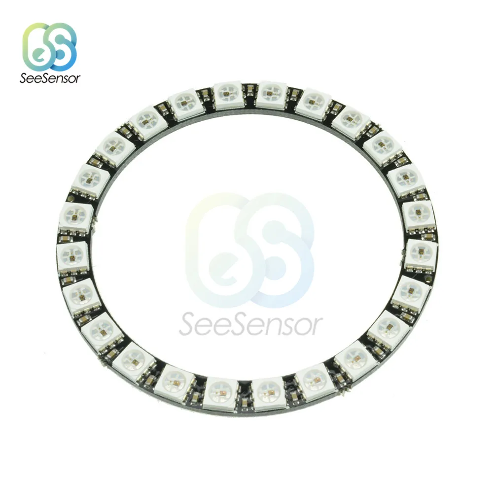WS2812B RGB LED Ring Lamp Round 24 Bits 65mm Module Strip Light RGB 24 with Integrated Drivers 24 X WS2812 5050 for Arduino
WS2812B RGB LED Ring Lamp Round 24 Bits 65mm Module Strip Light RGB 24 with Integrated Drivers 24 X WS2812 5050 for Arduino