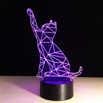 7 Color Wave cat Lamp 3D Visual Led Night Lights for Kids Touch USB Table Lampara Lampe Baby Sleeping Nightlight With Switch
7 Color Wave cat Lamp 3D Visual Led Night Lights for Kids Touch USB Table Lampara Lampe Baby Sleeping Nightlight With Switch