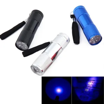 

Wasafire 5pcs/lot Mini 9 LED UV Flashlight Ultraviolet Led Flash Light Ultra Violet Invisible Ink Marker Detection Torch UV Lamp