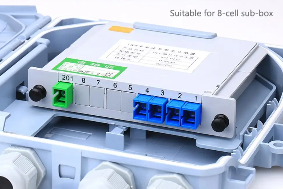 SC/UPC 1x4 Module PLC Fiber Optical Splitter Box SC Connector Fiber Tool PLC Splitter
SC/UPC 1x4 Module PLC Fiber Optical Splitter Box SC Connector Fiber Tool PLC Splitter