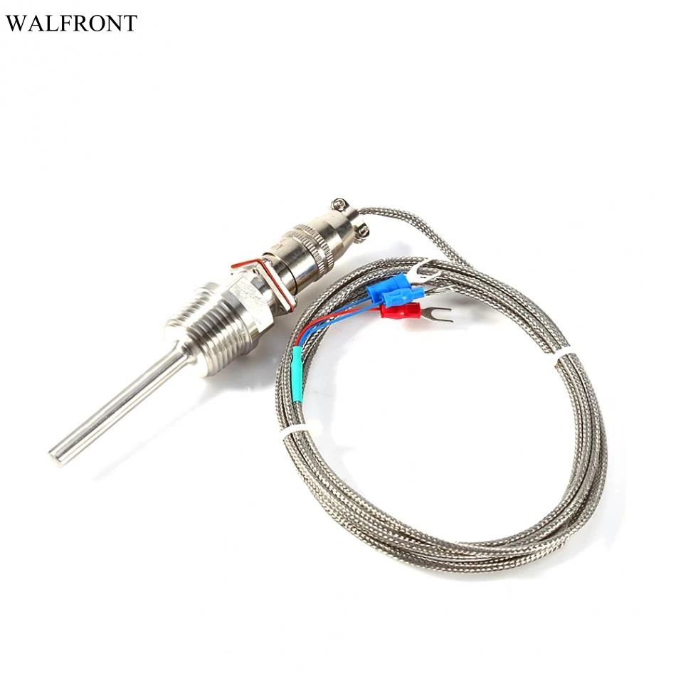 Stainless steel inner thread 50 to 300 Degree Temperature Transducer Probe RTD PT100 Temperature Sensor With Cable Wires
Stainless steel inner thread 50 to 300 Degree Temperature Transducer Probe RTD PT100 Temperature Sensor With Cable Wires