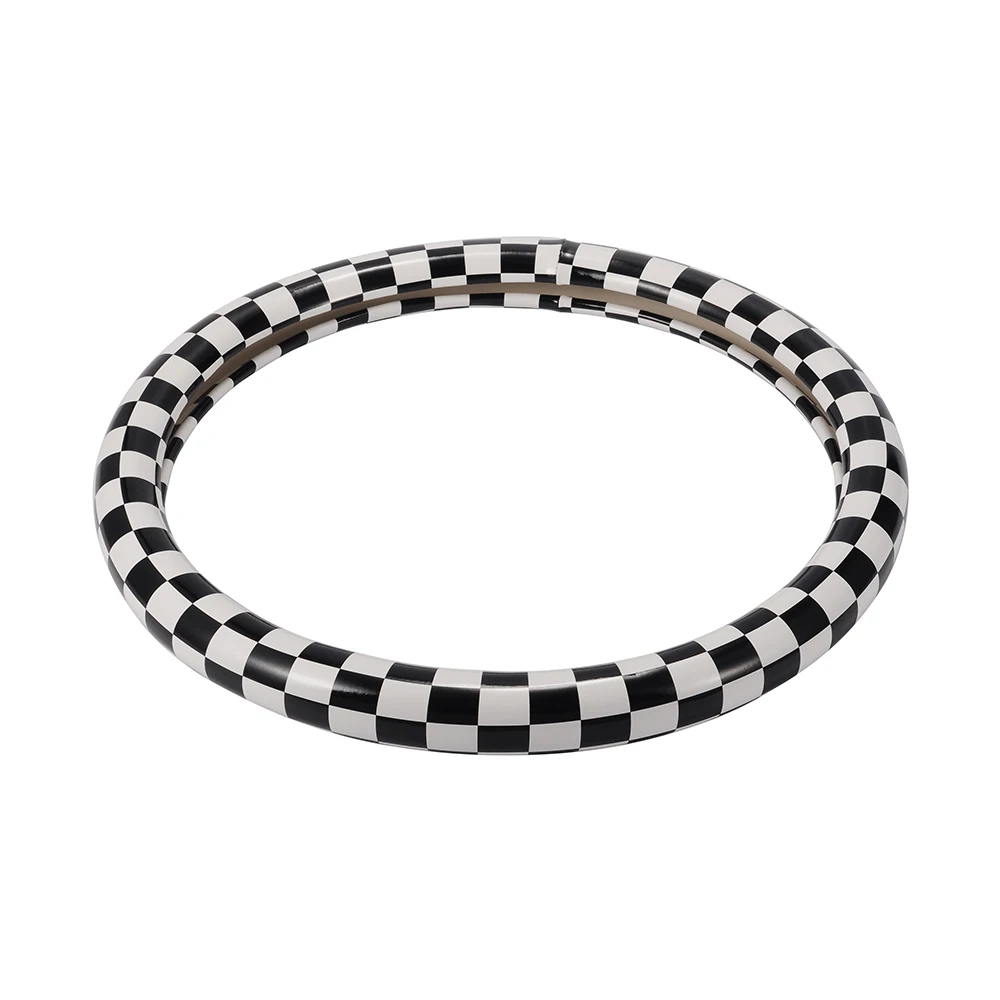 Black And White Plaid Steering Wheel Cover 38cm PU Leather Steering Covers M Size Personal Styling Car Steering Covers
Black And White Plaid Steering Wheel Cover 38cm PU Leather Steering Covers M Size Personal Styling Car Steering Covers