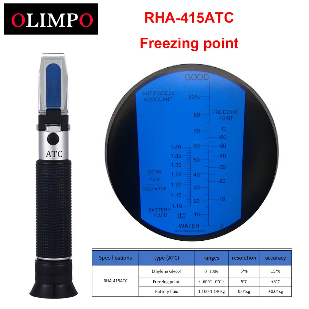 olimpo Antifreeze Coolant RHA-415ATC Ethylene Glycol tester Freezing Point with 'C Percentage Automotive Tester Tool
olimpo Antifreeze Coolant RHA-415ATC Ethylene Glycol tester Freezing Point with 'C Percentage Automotive Tester Tool
