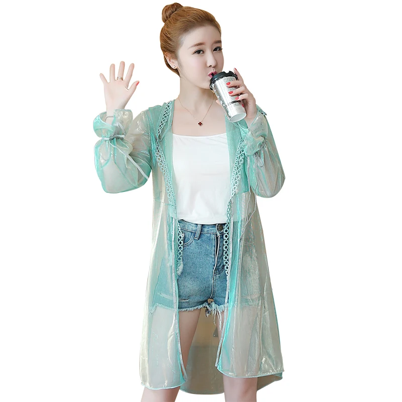 Women Long Loose Transparent Jacket Ladies Sexy Shiny Basic Jackets Coat Plus Size Thin Sun Protection Clothing Chaqueta Mujer
Women Long Loose Transparent Jacket Ladies Sexy Shiny Basic Jackets Coat Plus Size Thin Sun Protection Clothing Chaqueta Mujer