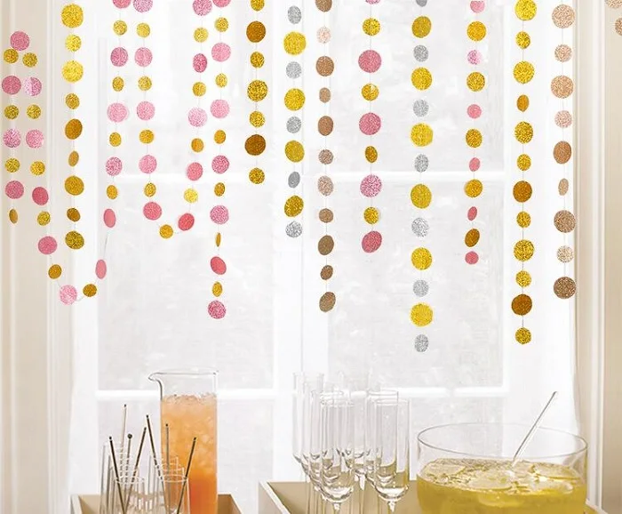 festival supplies 4meter paper Flag Party bell garland Decoration Banner Bunting for event decor shiny dots round cards Wh
festival supplies 4meter paper Flag Party bell garland Decoration Banner Bunting for event decor shiny dots round cards Wh