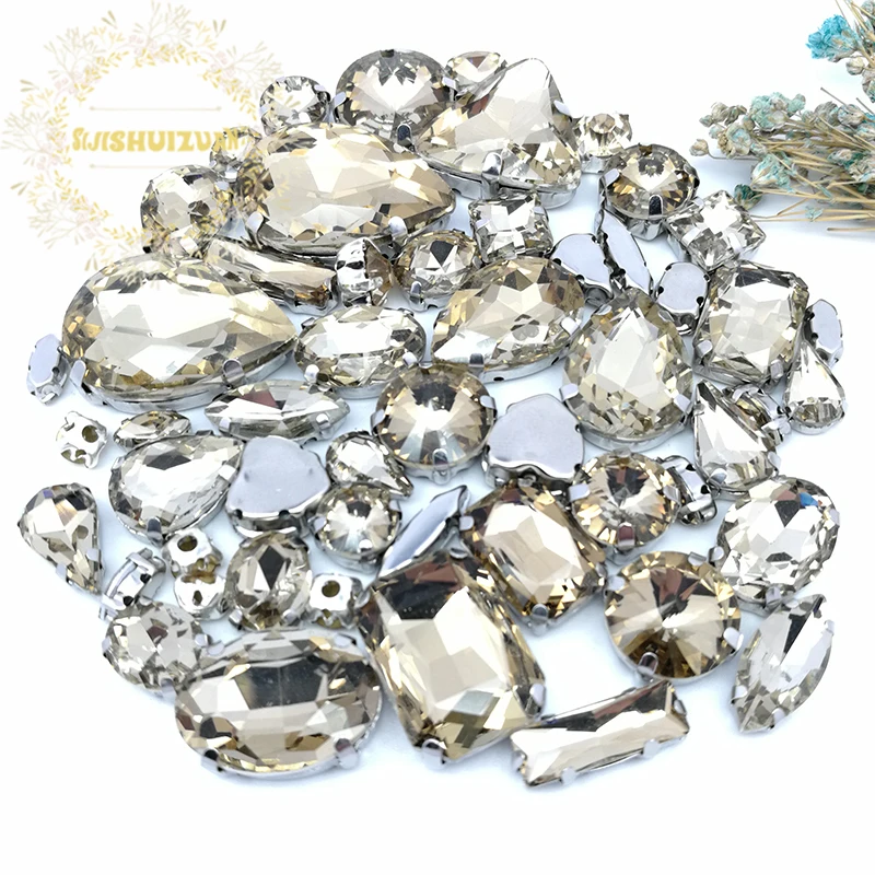 58pcs 10shapes 25sizes Mix Light coffee shape and sizes Glass Crystal rhinestones silvery bottom DIY Clothing accessories
58pcs 10shapes 25sizes Mix Light coffee shape and sizes Glass Crystal rhinestones silvery bottom DIY Clothing accessories