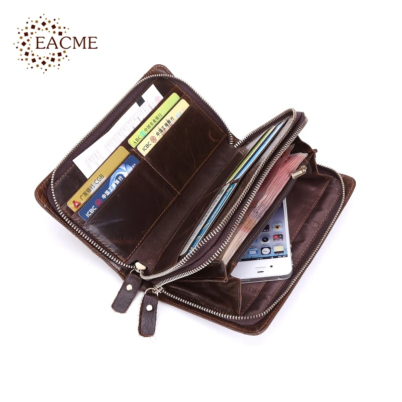 EACME Men Genuine Leather Wallet Double Zipper Cowhide Long Wallets Coffee Business Hand Bags Fashion Retro Purse for Male NEW
EACME Men Genuine Leather Wallet Double Zipper Cowhide Long Wallets Coffee Business Hand Bags Fashion Retro Purse for Male NEW