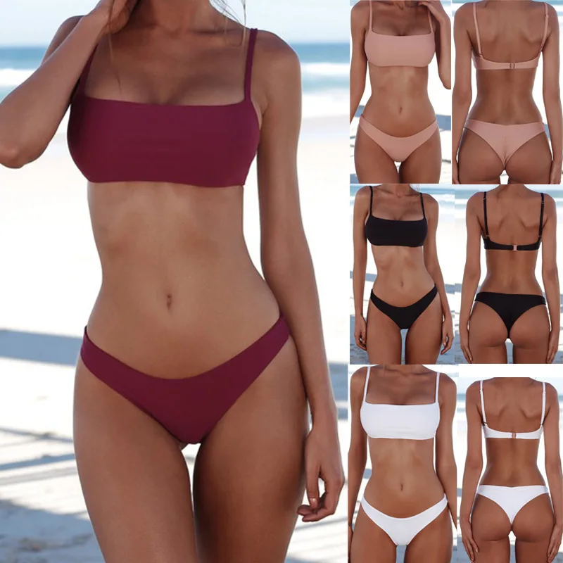 New Summer Women Solid Bikini Set Swimsuit Push-up UnPadded Bra Swimwear Triangle Bather Suit Swimming Suit biquini
New Summer Women Solid Bikini Set Swimsuit Push-up UnPadded Bra Swimwear Triangle Bather Suit Swimming Suit biquini