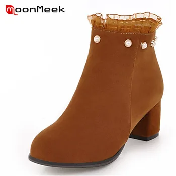 MoonMeek new arrive 2020 casual med heels ankle boots ladies winter woman flock boots pointed toe fashion boots large size shoes
MoonMeek new arrive 2020 casual med heels ankle boots ladies winter woman flock boots pointed toe fashion boots large size shoes