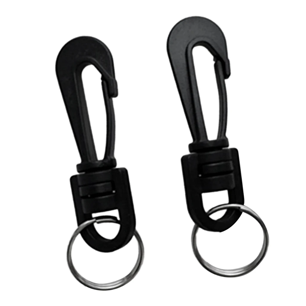 2Pcs Plastic Swivel Spring Clips Snap Hook Dive Gear Bag Whistle Key Ring BLK Access for Scuba Diving Camping Hiking Climbing 2Pcs Plastic Swivel Spring Clips Snap Hook Dive Gear Bag Whistle Key Ring BLK Access for Scuba Diving Camping Hiking Climbing