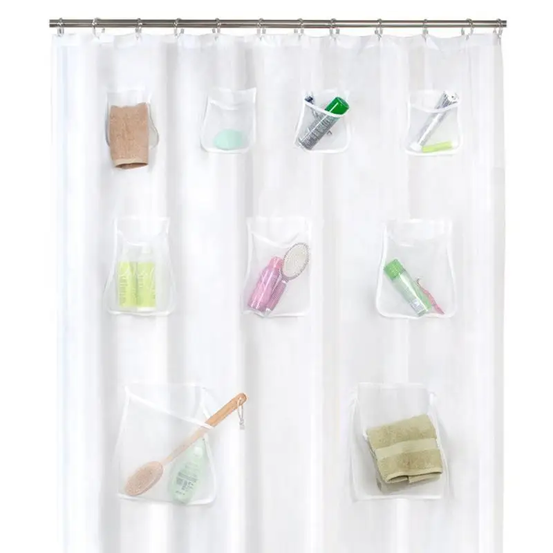 Mesh Pockets PEVA Shower Curtain Multi-Purpose Multi-Purpose Bathroom Storage Waterproof Mildew-Proof Thickened Pocket
Mesh Pockets PEVA Shower Curtain Multi-Purpose Multi-Purpose Bathroom Storage Waterproof Mildew-Proof Thickened Pocket