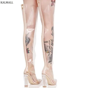 KALMALL Transparent PVC Women Over-The-Knee Boots Kim Kardashian Style Thigh High Boots Pointed Toe Block Heels Women Long Boots
KALMALL Transparent PVC Women Over-The-Knee Boots Kim Kardashian Style Thigh High Boots Pointed Toe Block Heels Women Long Boots