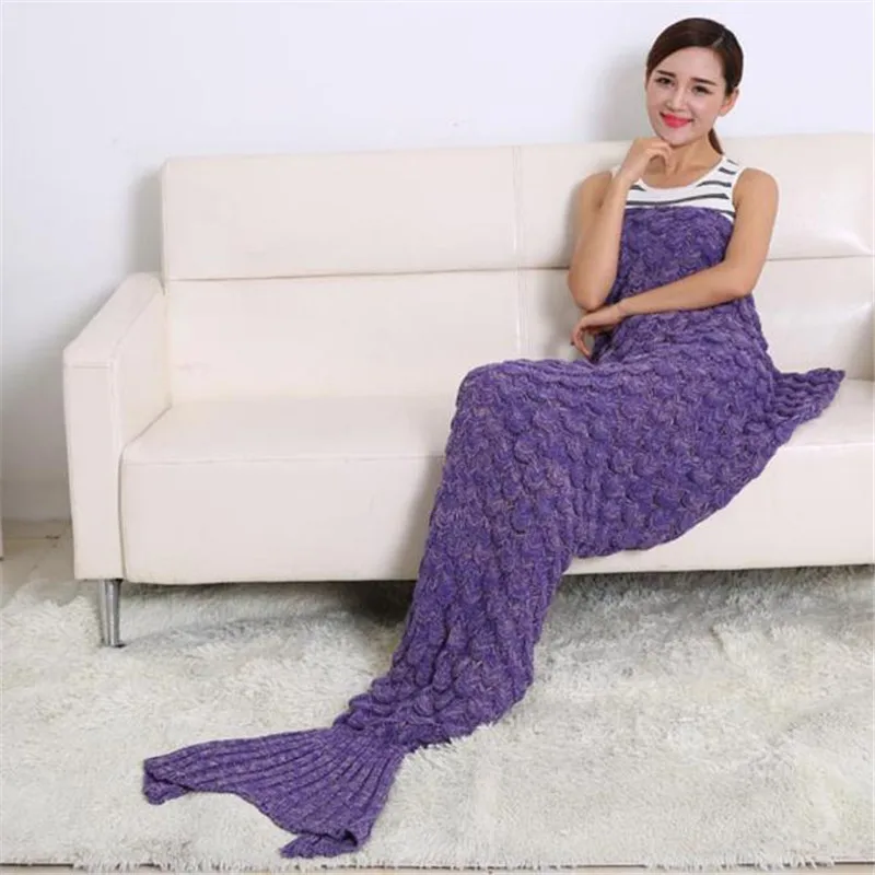 Knitted Mermaid Tail Blanket Handmade Crochet Adult Throw Bed Wrap Sleeping Bag summer blanket cover large knit blanket
Knitted Mermaid Tail Blanket Handmade Crochet Adult Throw Bed Wrap Sleeping Bag summer blanket cover large knit blanket