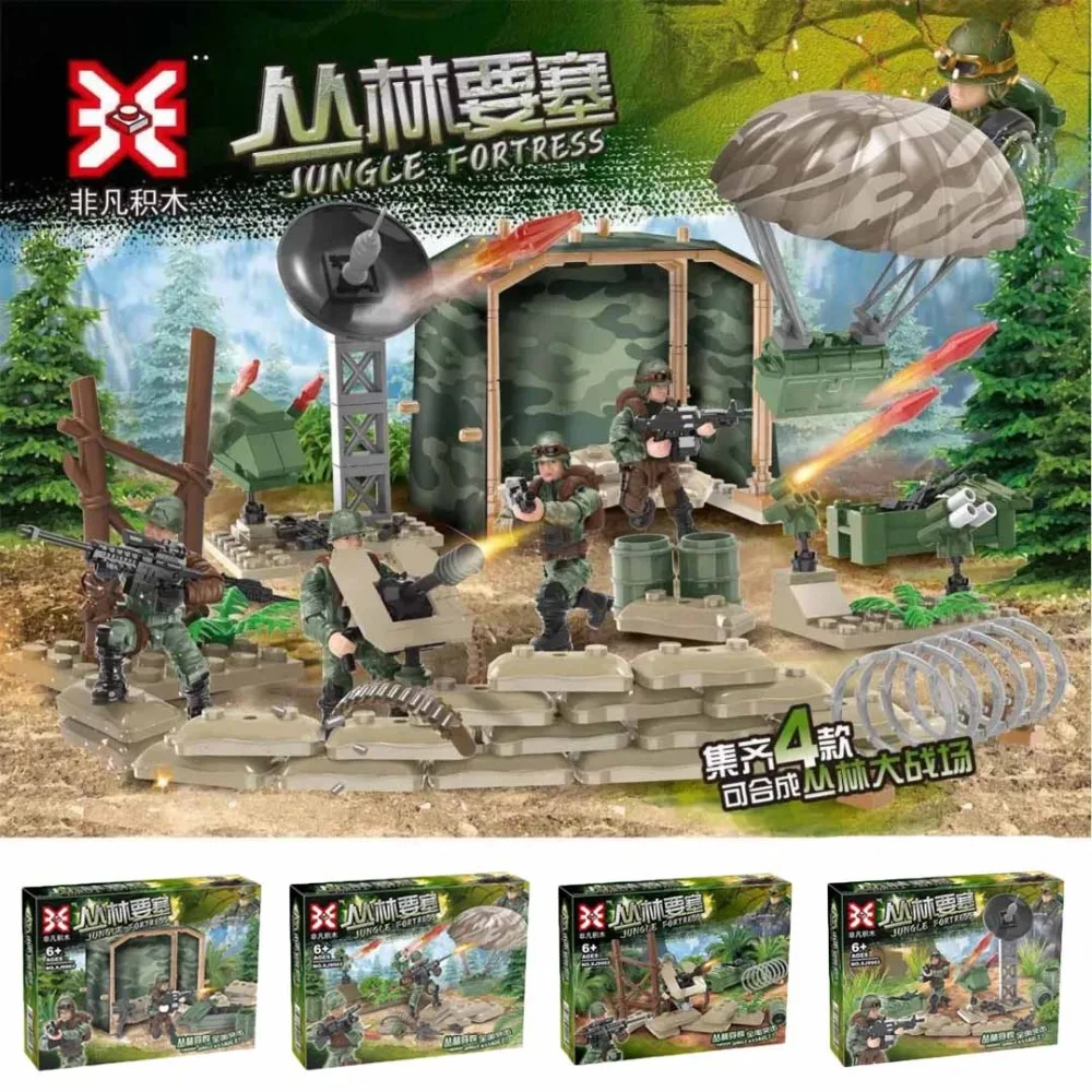 4pcs Army World War Military Soldier Chonglin Fortress SWAT Navy Seals Team Building Blocks Figures Educational Toy Boy Gift
4pcs Army World War Military Soldier Chonglin Fortress SWAT Navy Seals Team Building Blocks Figures Educational Toy Boy Gift