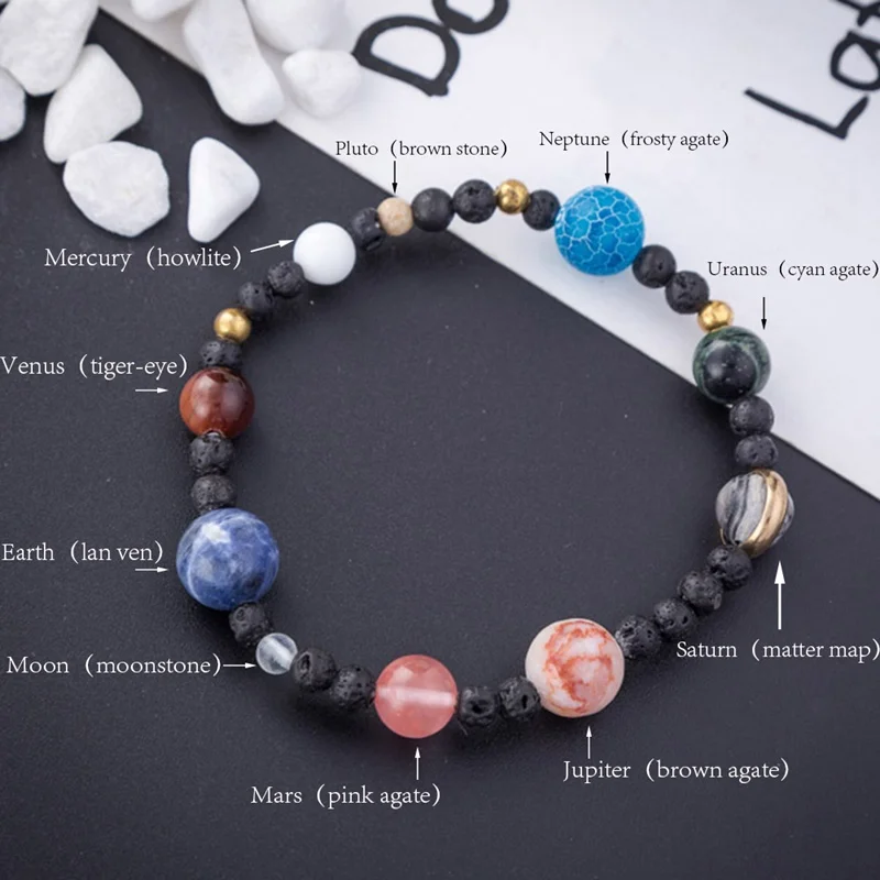 Original Solar System 9 Planets Bracelets For Women Universe Stars Handmade Natural Stones Elastic Astronomy Lucky Bracelet
Original Solar System 9 Planets Bracelets For Women Universe Stars Handmade Natural Stones Elastic Astronomy Lucky Bracelet