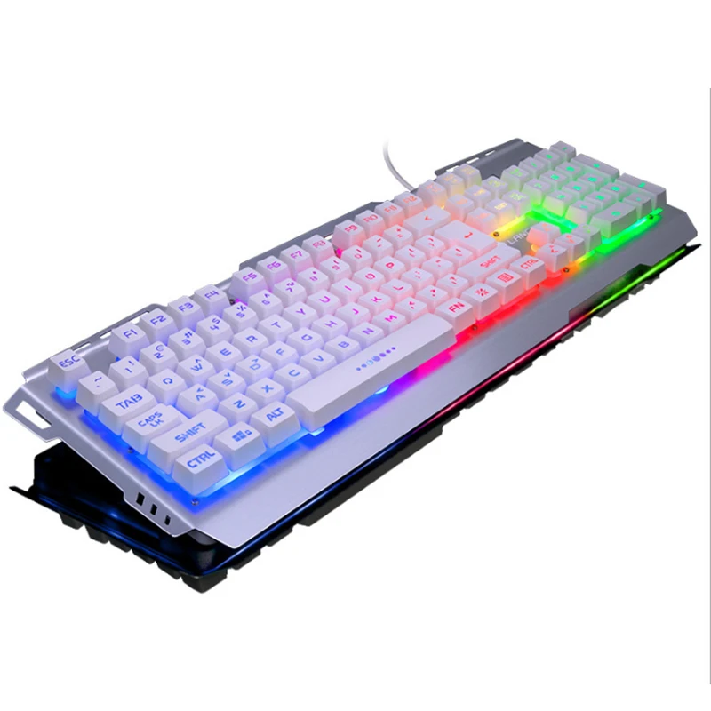 

Multiple Color Rainbow LED Backlit Large Size USB Wired Mechanical Feeling Multimedia Gaming Keyboard For computer laptop