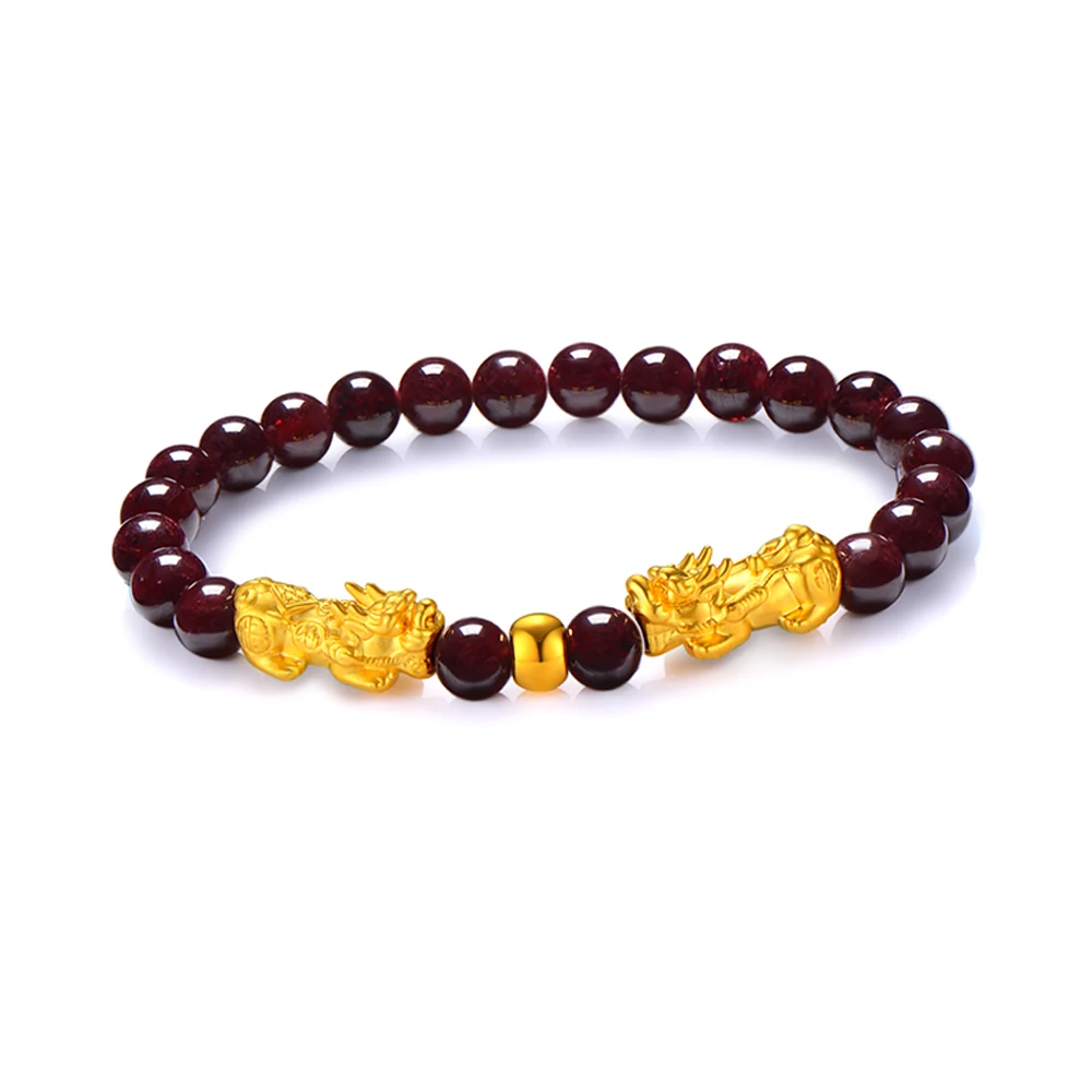 Red Garnet Beads Bracelet Imitation Gold 3D Double Pixiu Transfer Animal Women Lucky Bracelet
Red Garnet Beads Bracelet Imitation Gold 3D Double Pixiu Transfer Animal Women Lucky Bracelet