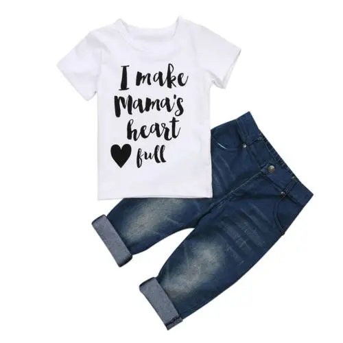 Casual Kids Baby Boys Tops Letter T-shirt +Denim Pants Outfits Set Clothes Size 1-5T
Casual Kids Baby Boys Tops Letter T-shirt +Denim Pants Outfits Set Clothes Size 1-5T